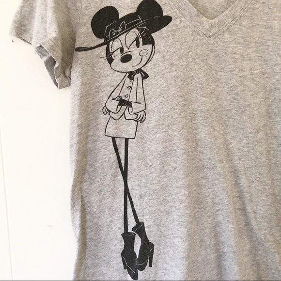Disney Forever 21 French Fashion Minnie V Neck Tee - Picture 2 of 4